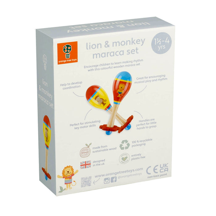 Lion & Monkey Maraca Set