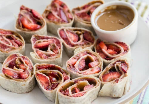 Nut Butter and Strawberry Pinwheels