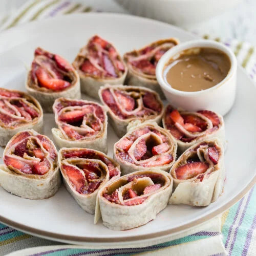 Nut Butter and Strawberry Pinwheels