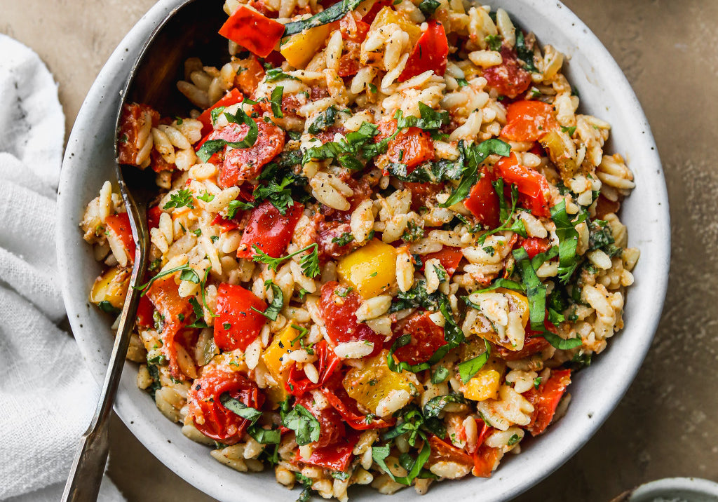 Warm Mediterranean Orzo Salad