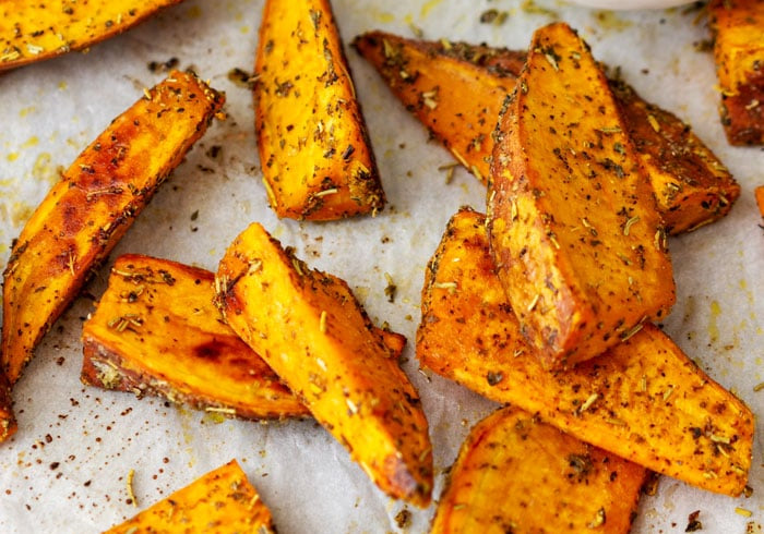 Oven Roasted Sweet Potato Wedges