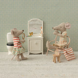 Toothbrush set in bag, Mouse - Coral stripe