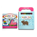 Ooly Carry Along Crayon & Coloring Book Kit - Unicorn Pals (Set of 10)