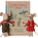 Christmas twin mice, Little sister and brother in book