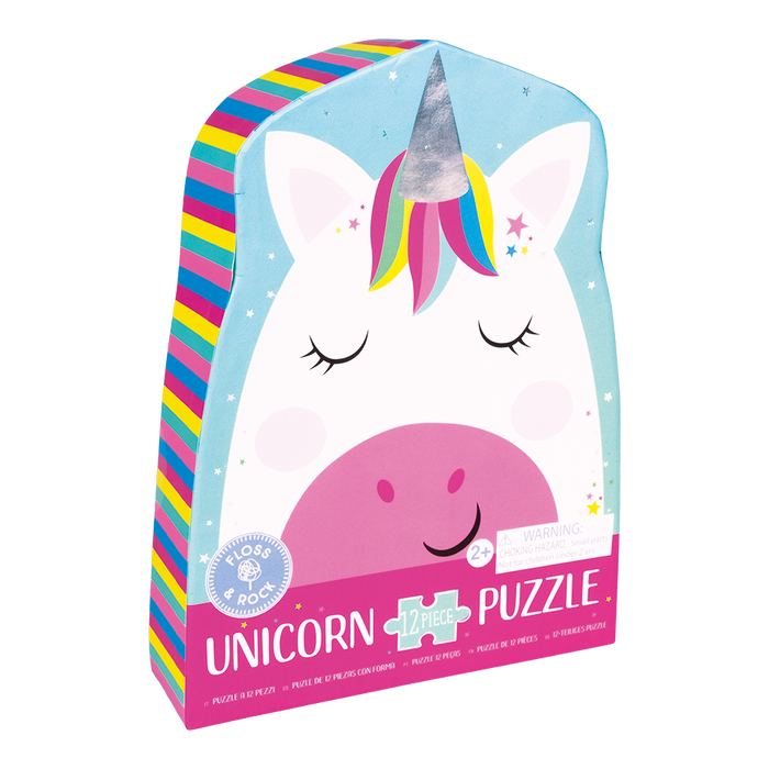 12 Piece Shaped Jigsaw In Shaped Box - Rainbow Unicorn