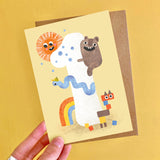Crazy Critters Age One Greeting Card