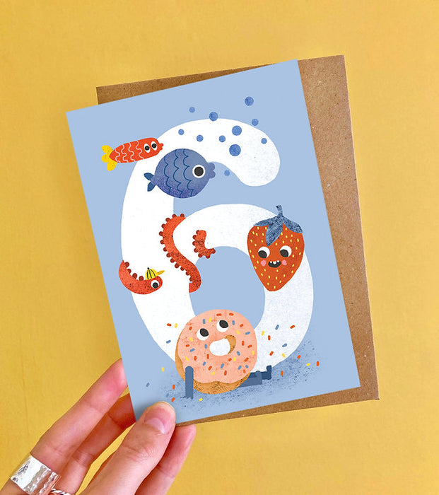 Crazy Critters Age Six Greeting Card