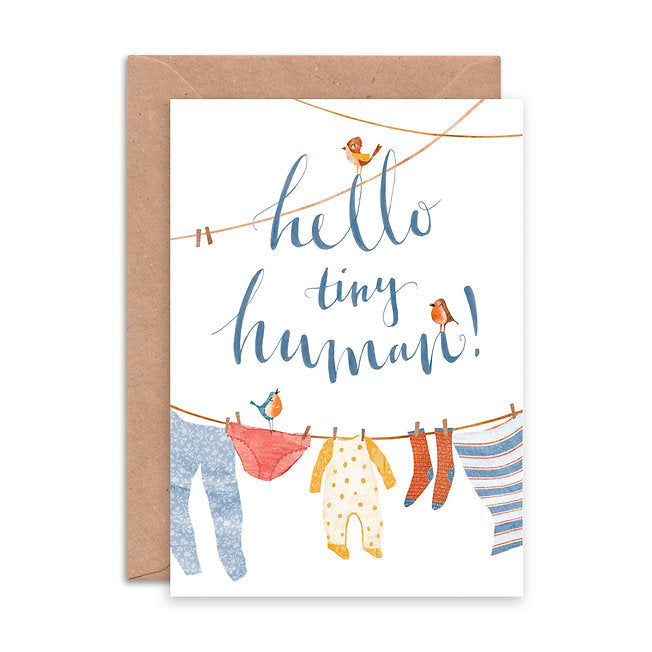Hello Tiny Human Greetings Card