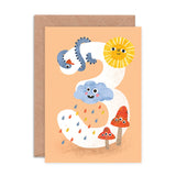 Crazy Critters Age Three Greeting Card