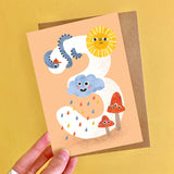 Crazy Critters Age Three Greeting Card