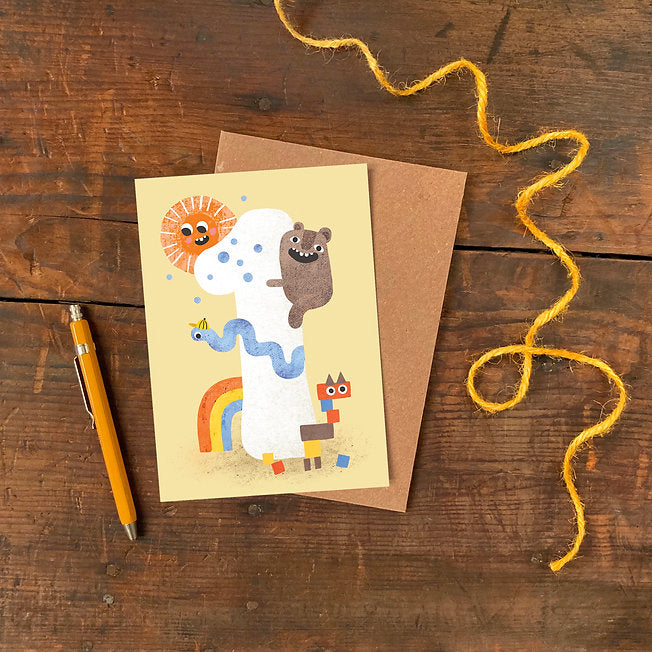 Crazy Critters Age One Greeting Card