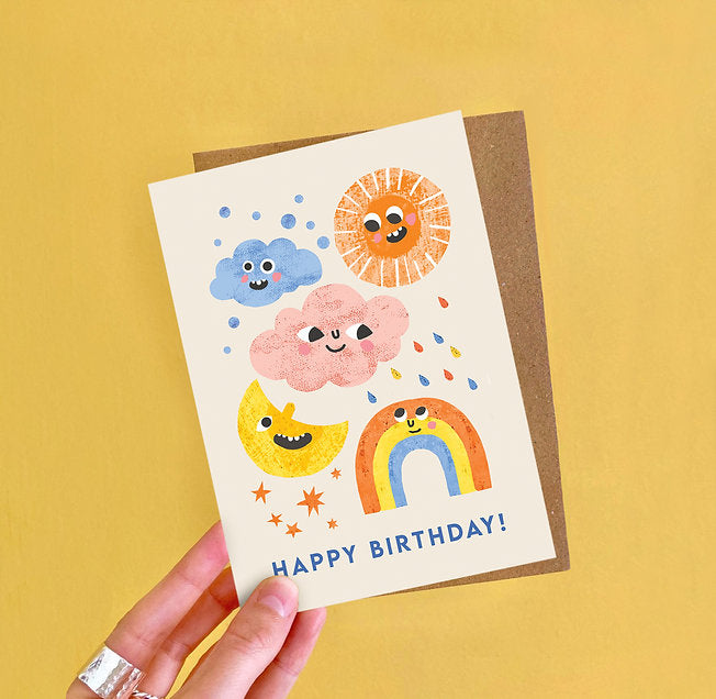 Weather Faces Birthday Card