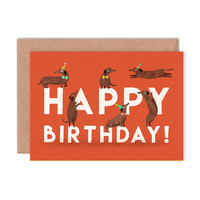 Birthday Sausage Dogs Greetings Card