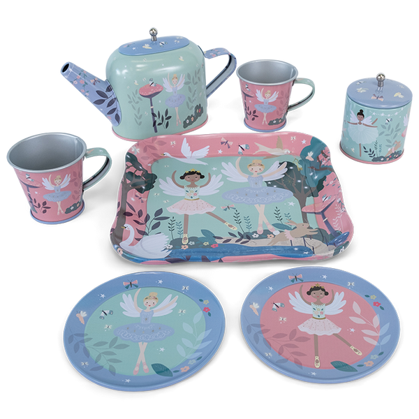 Tin tea set 9 pieces - Enchanted