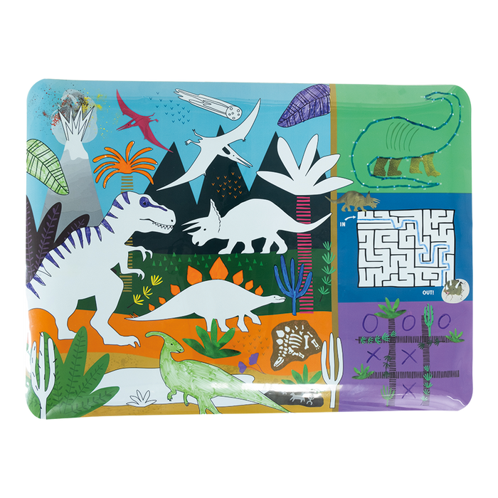 Colouring Fun & Games Mat - Dinosaur