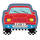 12 Piece Shaped Jigsaw in Shaped Box - Cars