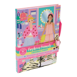 Fashion Friends lockable diary with illustrations of two girls and a heart-shaped keychain on a white background.