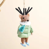 Felt Ski Jacket Reindeer Hanging Decoration