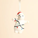 Ceramic Christmas Bear Hanging Decoration