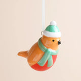 Ceramic Christmas Robin Hanging Decoration