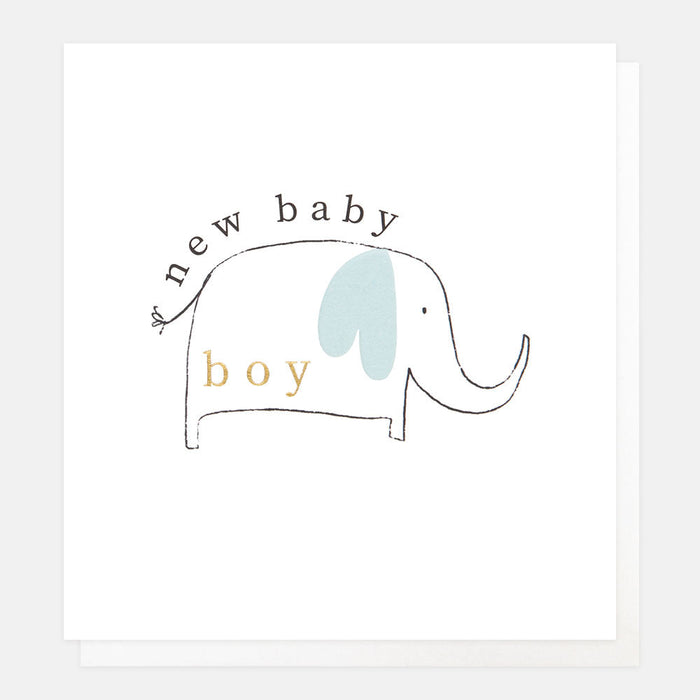 New Baby Boy Blue Elephant Card