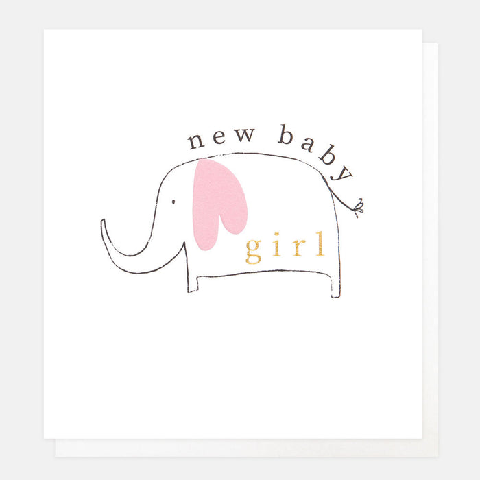 New Baby Girl Pink Elephant Card