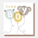 Animal Balloons New Baby Boy Card