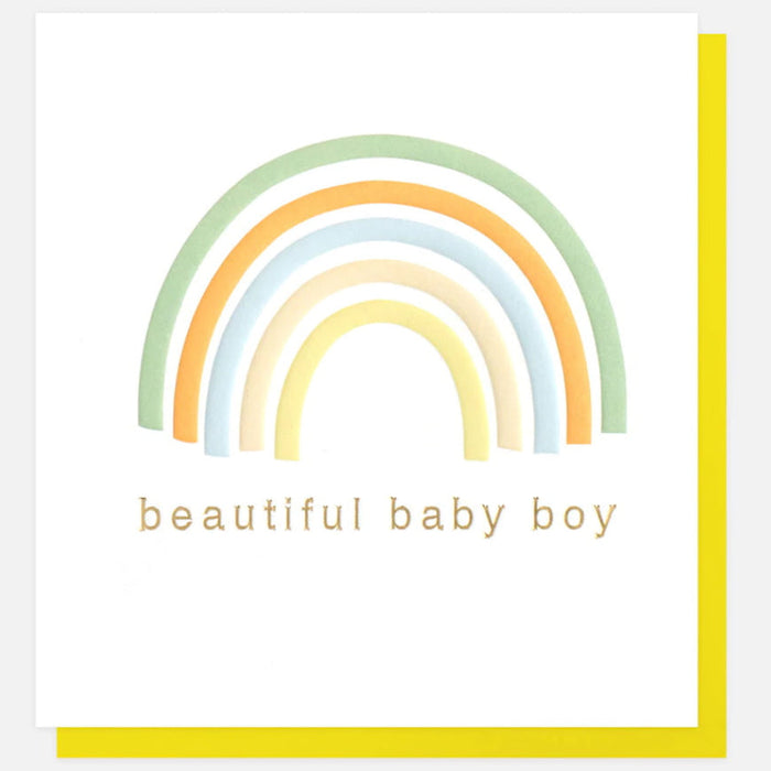 Beautiful Baby Boy Rainbow New Baby Card