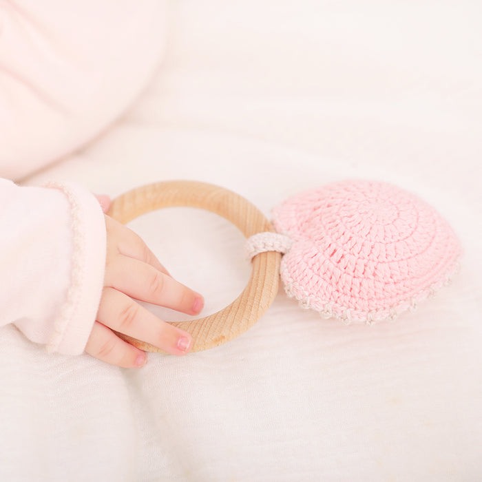 Crochet Sweet Heart Ring Rattle