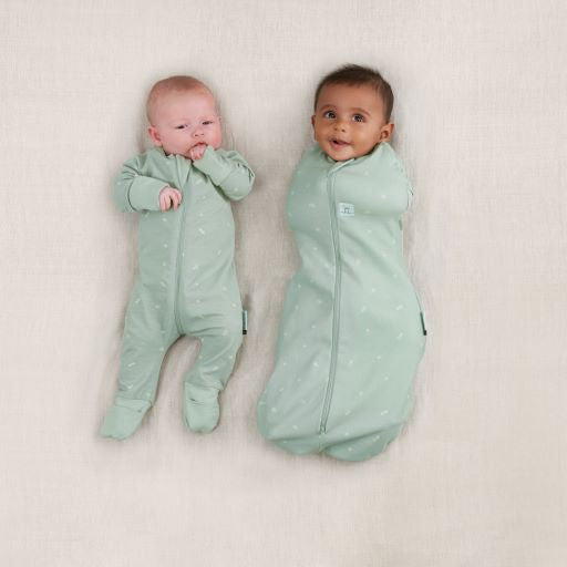 ErgoPouch - Organic Layers Long Sleeve Babygrow - Sage - 0.2 TOG