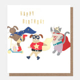 Animal Superheroes Happy Birthday Card
