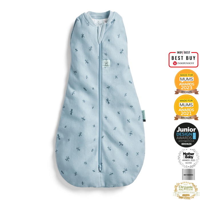 ErgoPouch - Organic All Year Cocoon Swaddle Sleeping Bag - Dragonfly - 1.0 TOG