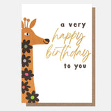A Very Happy Birthday To You Flower Giraffe
