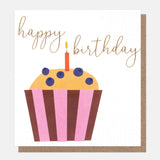 Happy Birthday Cupcake With Blueberries
