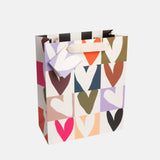 Multi Checkmate Heart Print Large Gift Bag