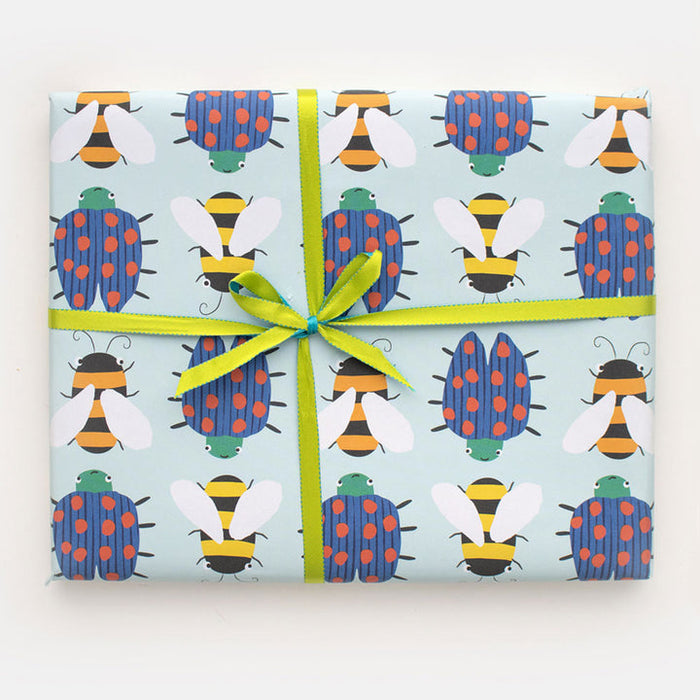 Blue Bugs Wrapping Paper