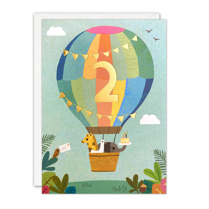 Age 2 Balloon Birthday Card