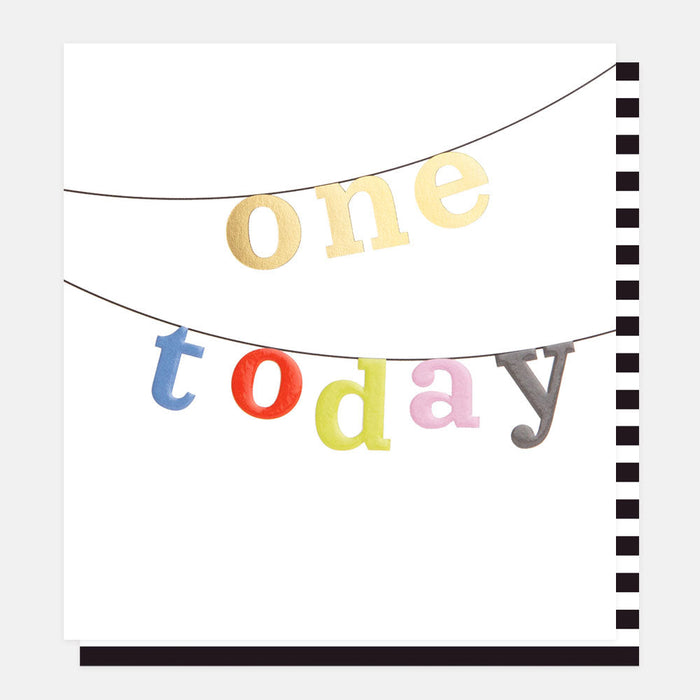 One Today Bunting Birthday Card