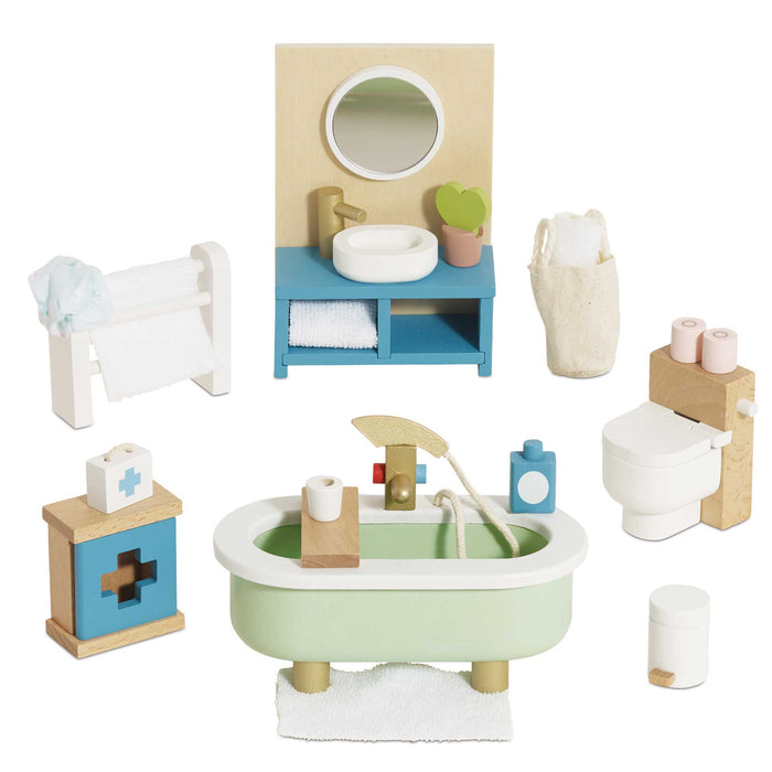 Wooden Dolls house Bathroom Furniture