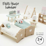 Wooden Dolls house Child's Bedroom Furniture