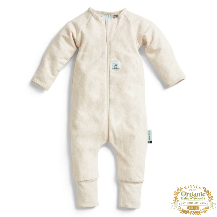 ErgoPouch - Organic Layers Long Sleeve Babygrow - Oatmeal - 1.0 TOG