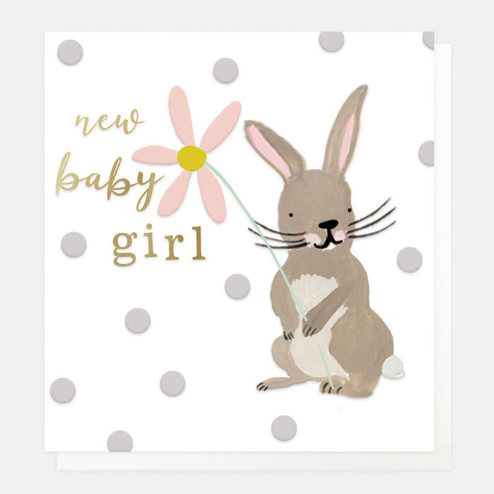 Baby Girl Rabbit New Baby Card
