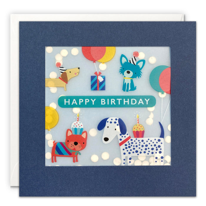 Dogs and Balloons Shakies Birthday Card