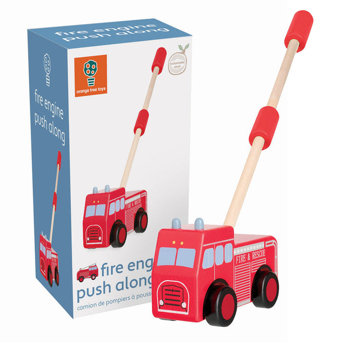Vintage Fire Engine Boxed Push Along