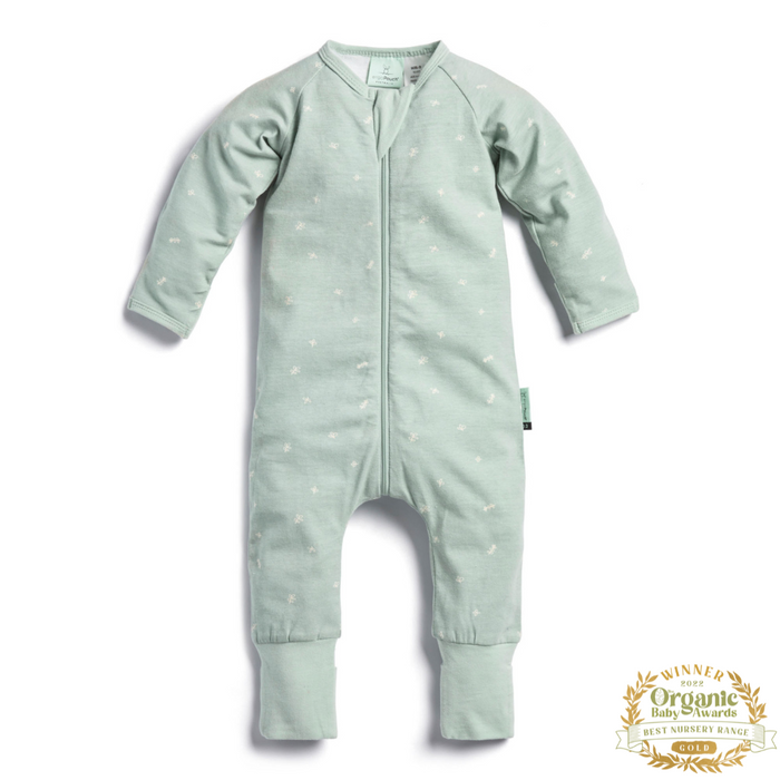 ErgoPouch - Organic Layers Long Sleeve Babygrow - Sage - 0.2 TOG