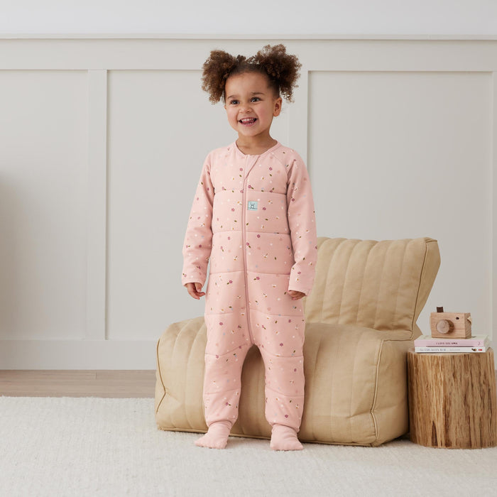 ErgoPouch - Organic Winter Long Sleeved Sleep Onesie - Daisies - 3.5 TOG