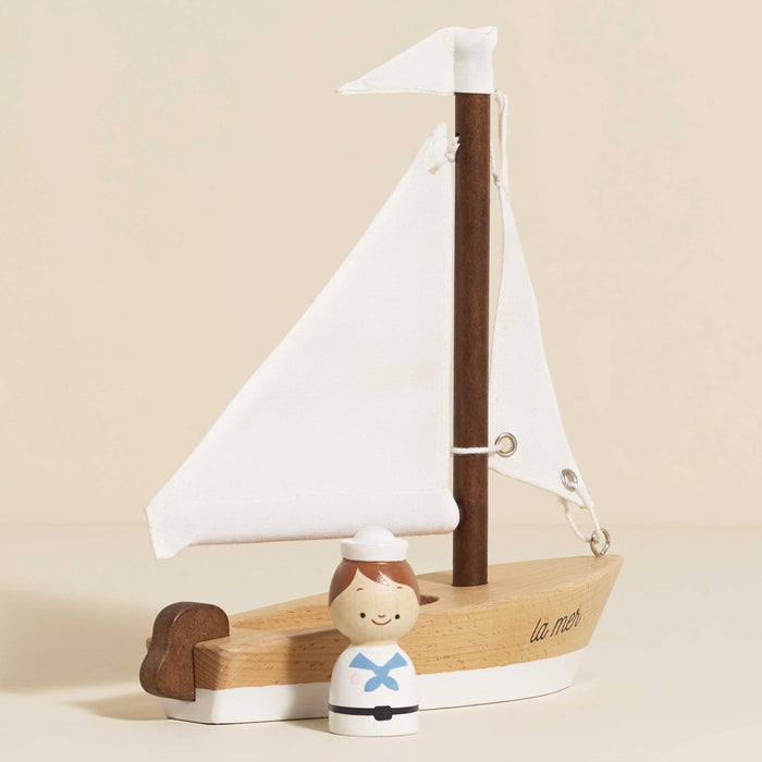 Wooden Sailing Boat & Captain