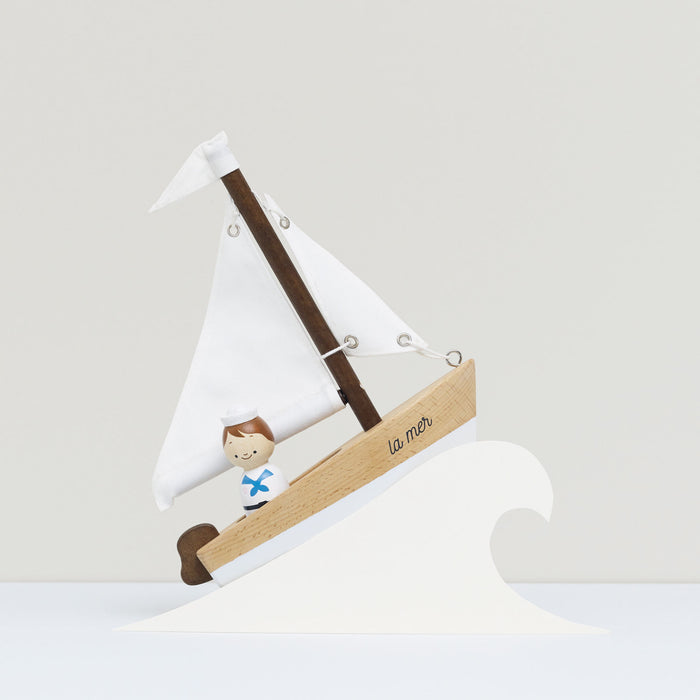 Wooden Sailing Boat & Captain