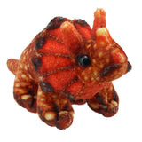 Orange Triceratops Finger Puppet