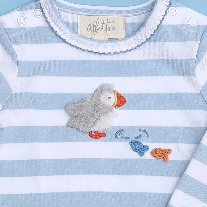 Applique Percival Puffin Babygro